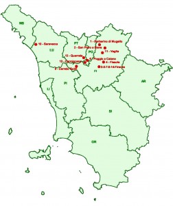 Toscana con indicazione delle Ville 252x300 Medici Villas